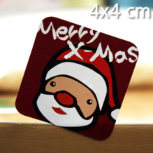 적색산타 크리스마스 스티커4×4cm50개